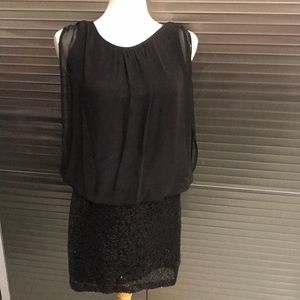 Black dress with mesh and and sequin bottom